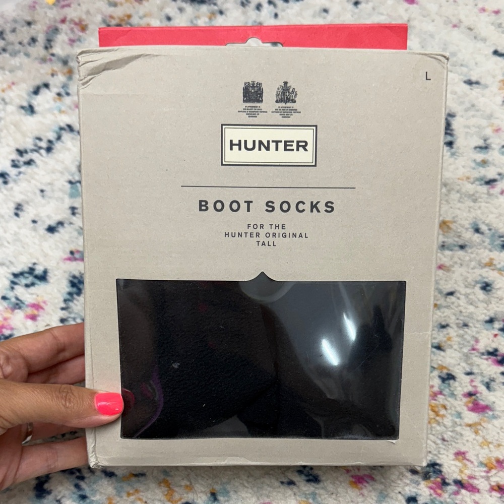 Hunter Black Fleece Boot Socks Size Large